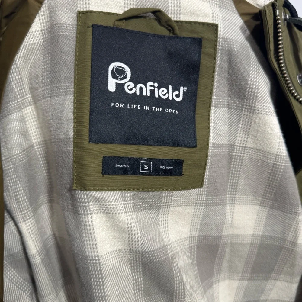 Madewell x Penfield β’ Kasson Flannel Lined Rain Field Cargo Jacket Olive Green S - Picture 12 of 16